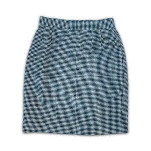 Mr. Jax L'Officiel Vintage Houndstooth Alpaca Wool Green and White 60s mod skirt